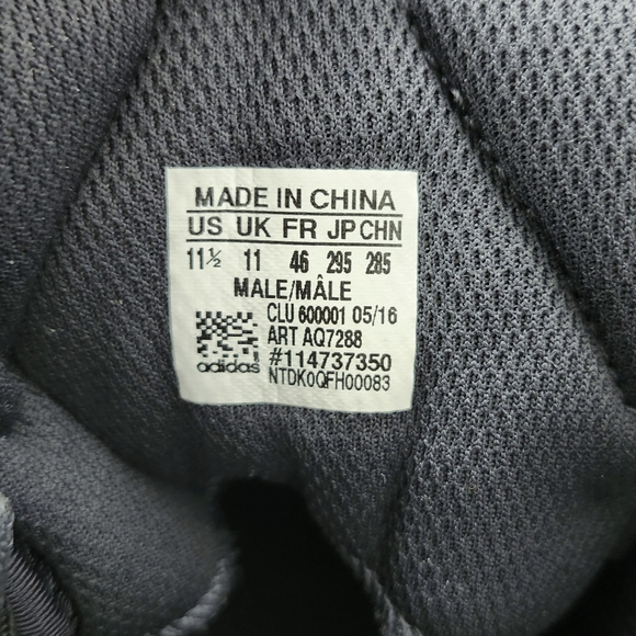 Adidas Dual Threat Black White Basketball Sneakers Men's Size 11.5 - Picture 9 of 10